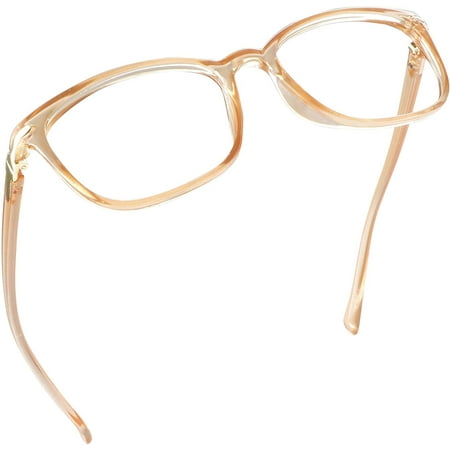 LifeArt Blue Light Blocking Glasses, Anti Eyestrain, Computer Reading Glasses, Gaming Glasses, TV Glasses for Women and Men, Anti Glare (Champagne, +3.25 Magnification)