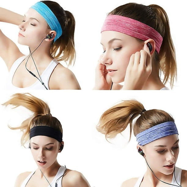 Workout sweatbands for Women Head,Sport Hair Bands for Women's Hair Non  Slip,Moisture Wicking Headband for Running 
