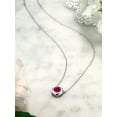 thumbnail image 4 of Gem Stone King 925 Sterling Silver Red Created Ruby Women Solitaire Pendant Necklace for Women (1.55 Ct Round 7MM, with 18 inch Silver Chain), 4 of 4
