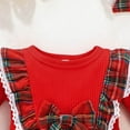 thumbnail image 5 of GYRATEDREAM Toddler Baby Christmas Little Girls Plaid Dress Long Sleeve Ruffle Princess Skirt with Headband 3 Months- 3 Years, 5 of 8