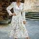 thumbnail image 3 of Vestido de mujer con cintura elástica jersey vestido de retazos elegante elegante largo y fluido Hugtrwg Para estrenar, 3 of 7