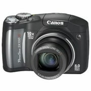 Angle View: Canon PowerShot SX-100 IS 8 Megapixel Compact Camera, Black