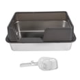 thumbnail image 2 of CAJA DE DE ACERO INOXIDABLE, CAJA DE PARA GATOS Extra Grande Con Lado de Pared Alta, Caja de Para Gatos de Metal XL, Fácil de Limpiar, Antifugas, Cerrada, 2 of 7