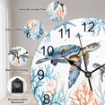 thumbnail image 6 of Wall Clock 14 inch Coastal Ocean Turtle Coral Battery Operated Clocks Silent Non-Ticking Wallclock Watercolor Blue Round Decorative Wall Clocks for Home Office School, 6 of 8