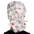 thumbnail image 4 of Bouffant White Heart Beat EKG Scrub Cap Hat, 4 of 4
