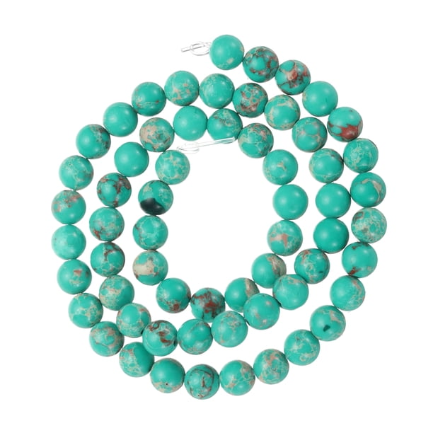 60 piezas de cuentas de sedimento marino natural de galaxia de 6 mm, cuentas de gema pulidas redondas suaves sueltas (longitud de 15 pulgadas, verde profundo mezclado)