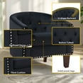 thumbnail image 3 of Barrel Accent Chair for living room, Modern Velvet Club Barrel Chair Comfy Reading Armchair for Bedroom, Black, 3 of 6