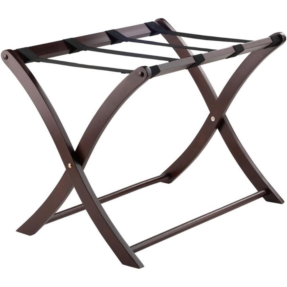 Smuxee Bamboo Luggage Rack Folding Suitcase Stand Shelf, Guest