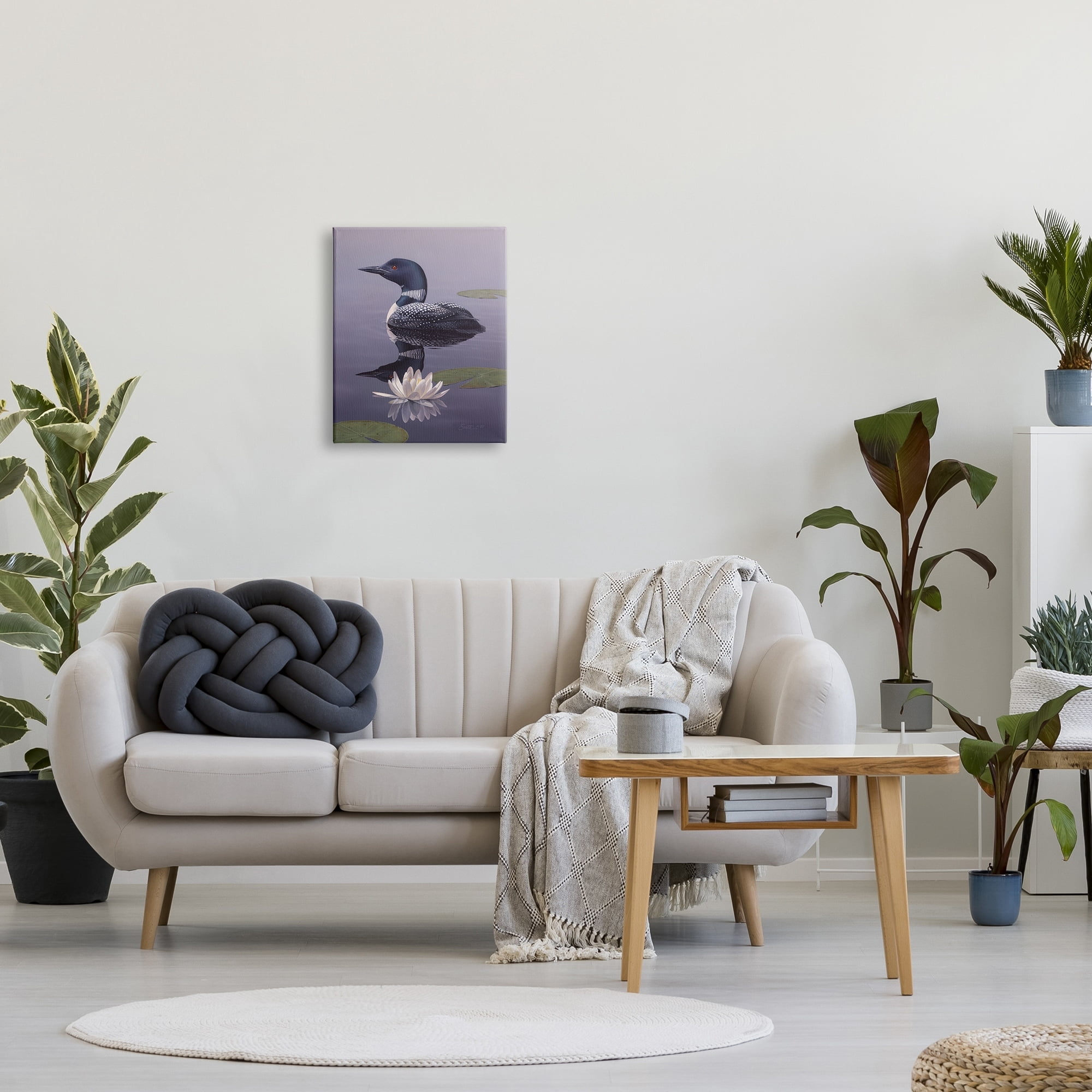 Stupell Industries Duck Swimming Pond Lily Pads Animals & Insects Painting Gallery Wrapped Canvas Print Wall Art