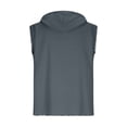 thumbnail image 5 of HBGVBA Men's Hoodie Tank Tops,Sleeveless Blouse with Drawstring,Linen Hooded Solid Color Quarter Zip Casual Athleisure Shirt, 5 of 5
