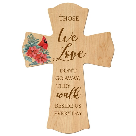 Memorial Wooden Wall Cross 8x11 Cardinal Bereavement Gift for Loss on Loved One – Those We Love