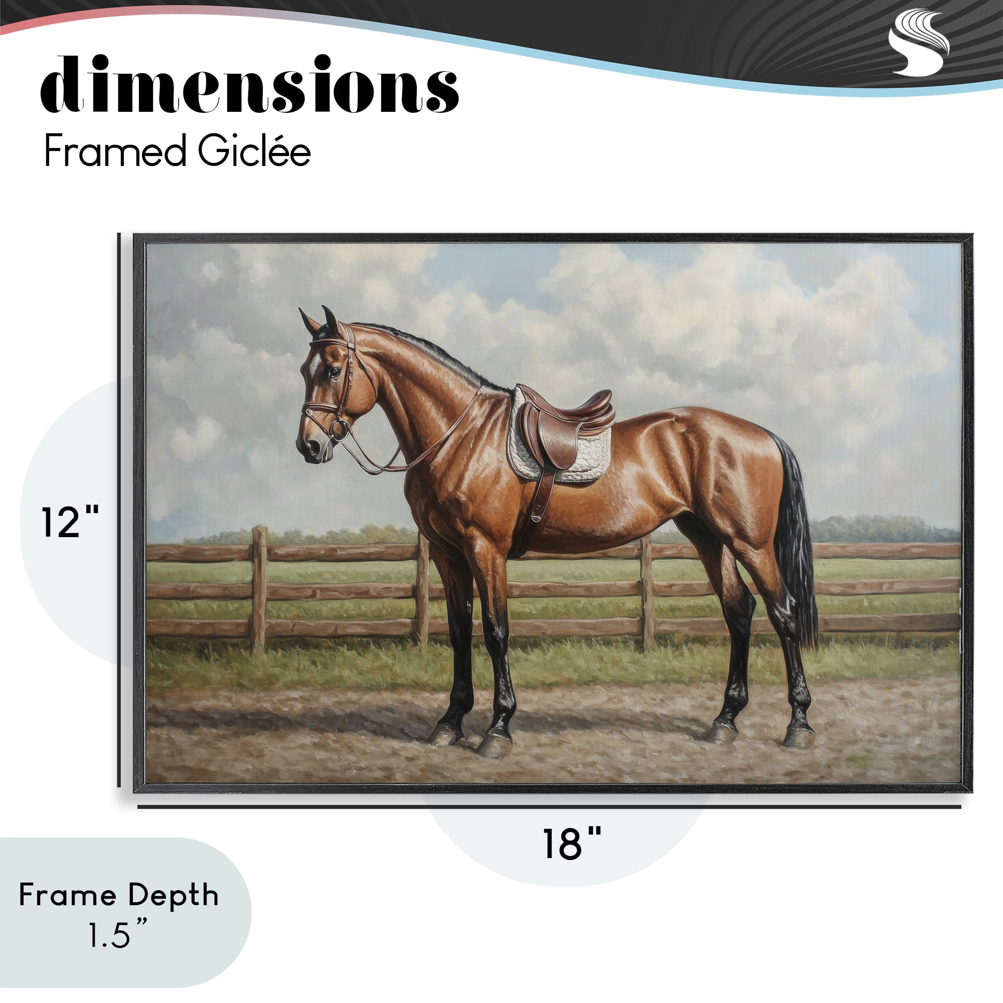 Stupell Industries Sunshine Pony on Farm Path Black Framed Giclee Art, design by Petal Prints Design