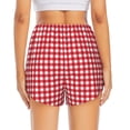 thumbnail image 2 of Lsque Red Checkboard Printed Women's Running Shorts with Liner Pockets,Elastic Quick Dry Workout Athletic Gym Yoga Shorts,Womens High Waist Shorts-XX-Large, 2 of 9