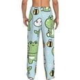 thumbnail image 3 of Goofa Cute Floral Frog Printed Soft Pajama Pants for Men, Wide Leg Comfy Casual Lounge Yoga Pants-X-Large, 3 of 9