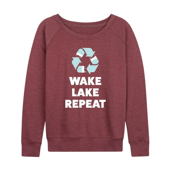 Instant Message - Wake Lake Repeat - Women's Lightweight French Terry Long Sleeve Shirt