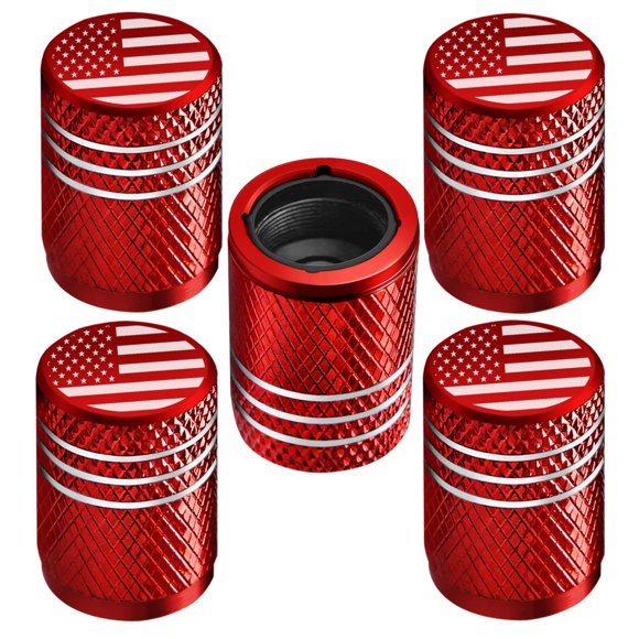 Tapas De Vástago De Válvula De Neumático Para Tapa De Neumático De Automóvil, Paquete De 5, Resistente A La Corrosión, A Prueba De Fugas, Aleación Premium, Bandera Estadounidense, Universal, Para Auto