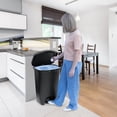 thumbnail image 4 of 13 Gallon Trash Can with Odor Protection Lid, Hands-Free Step Pedal and Bag Rings, Kitchen Waste Bin, Black, 4 of 5