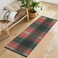 thumbnail image 6 of Plaid in Green Red Yellow Bedside Runner Rug 2'x 6' Non Slip Carpet Floor Mat Area Rug, 6 of 8