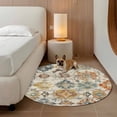 thumbnail image 3 of 8ft Round Rug Farmhouse Morocco Area Rugs for Living Room Bedroom Washable Non Slip Circle Rug Low Pile Boho Abstract Shabby Texture Art Indoor Floor Carpet for Kitchen Entryway Office Dining Room, 3 of 9