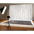 thumbnail image 3 of ABPHOTO Polyester 5x7ft White Wood Backdrops for Photography Light Gray Rustic Wooden Board Photo Background Crafts Party Wall Picture Taking Photo Studio Props, 3 of 4