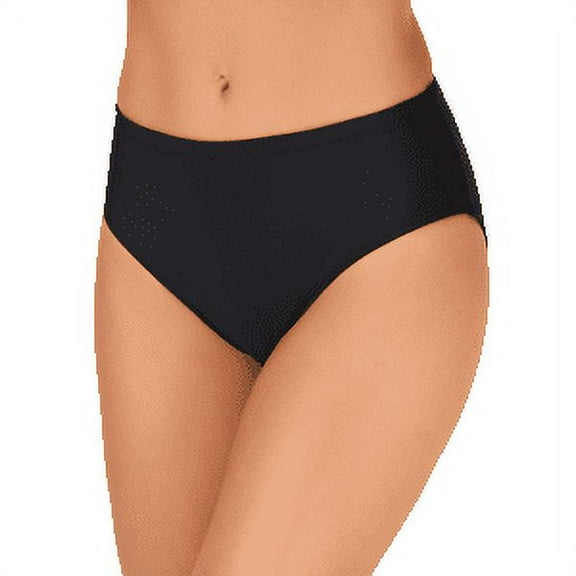 Island Escape BLACK Solid Color Escape Pant Bikini Swim Bottom, US 8