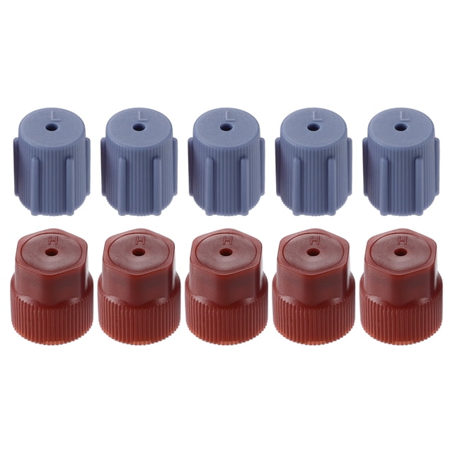Unique Bargains 5 pares ID 0.55 "Tapas de válvula de aire acondicionado automotriz para sistema de aire acondicionado de automóvil Plástico ABS Azul Rojo
