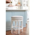 thumbnail image 2 of New Ridge Home Goods Chapman 26" Backless Counter Height Swivel Stool in White, 2 of 6