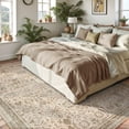 thumbnail image 5 of Lahome Boho Beige Area Rug 8x10, Traditional Tan Floral Area Rugs for Bedroom, Machine Washable Living Room Mats, Soft Non-Slip Room Carpet for Office Apartment Nursery, Soft Amber, 5 of 8