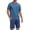 Navy, variant on Men Pajamas Set Crewneck 2 Piece Set Short Sleeve Shirt with Color Block Pocket and Soft Shorts Loungewear