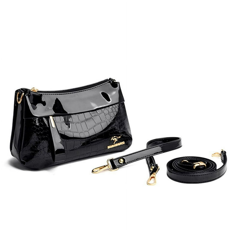 Black patent leather purse summer hotsell