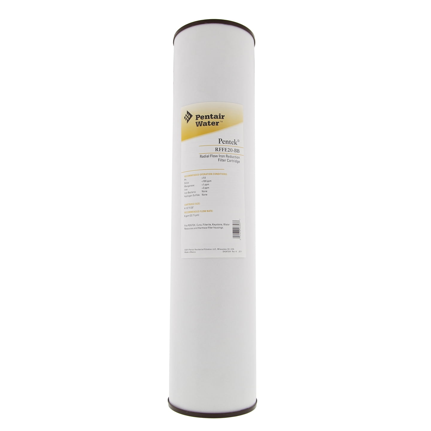 Pentair Pentek RFFE20-BB 20" Big Blue Whole House Radical Flow Iron Water Filter