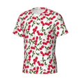 thumbnail image 3 of Yiaed Cherry_1 Print Mens Short Sleeve Tight Fit T-Shirt, Crewneck Casual Tee-3X-Large, 3 of 5