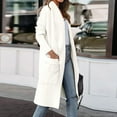 thumbnail image 5 of Lisingtool Winter Coats for Women's Casual Long Sleeve Draped Open Front Knit Pockets Long Cardigan Jackets Sweater Womens Tops White, 5 of 9