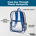 thumbnail image 3 of Heavy Duty Clear Plastic Backpacks Set of 6, Bulk Pack - PVC, Water Resistant, Great for School, Travel - Clear/Blue, 3 of 5
