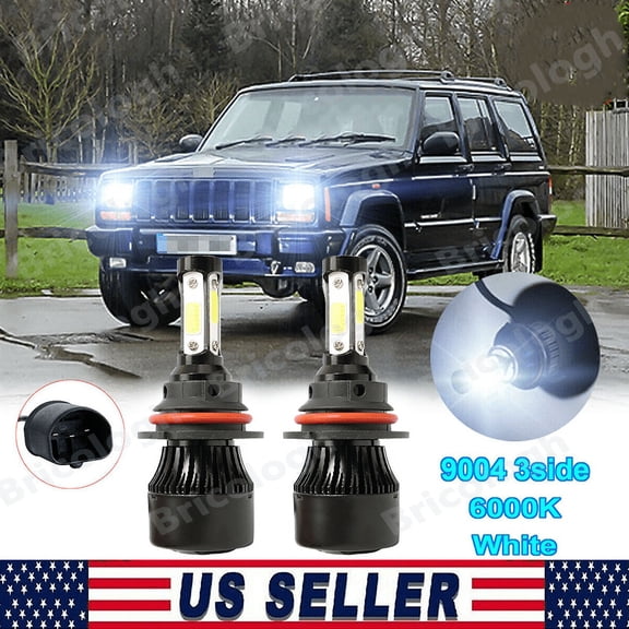 For Jeep Grand Cherokee 1993-1998 - 9004 LED Headlight Bulbs High/Low Beam 6000K