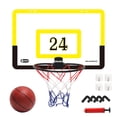 thumbnail image 1 of Tablero de baloncesto transparente para colgar en la puerta, Mini tablero trasero de baloncesto sin perforaciones con 1 cesta de red, 4 ganchos, 1 baloncesto Wmkox8yii HAHFKSH1003, 1 of 9
