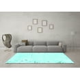 thumbnail image 3 of Ahgly Company Indoor Round Solid Turquoise Blue Modern Area Rugs, 8' Round, 3 of 4