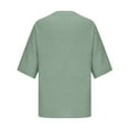 thumbnail image 6 of Tungbrin Plus Size Cotton Linen Oversized T Shirts for Women Fall Casual Half Sleeve Round Neck Button down Tops, 6 of 6