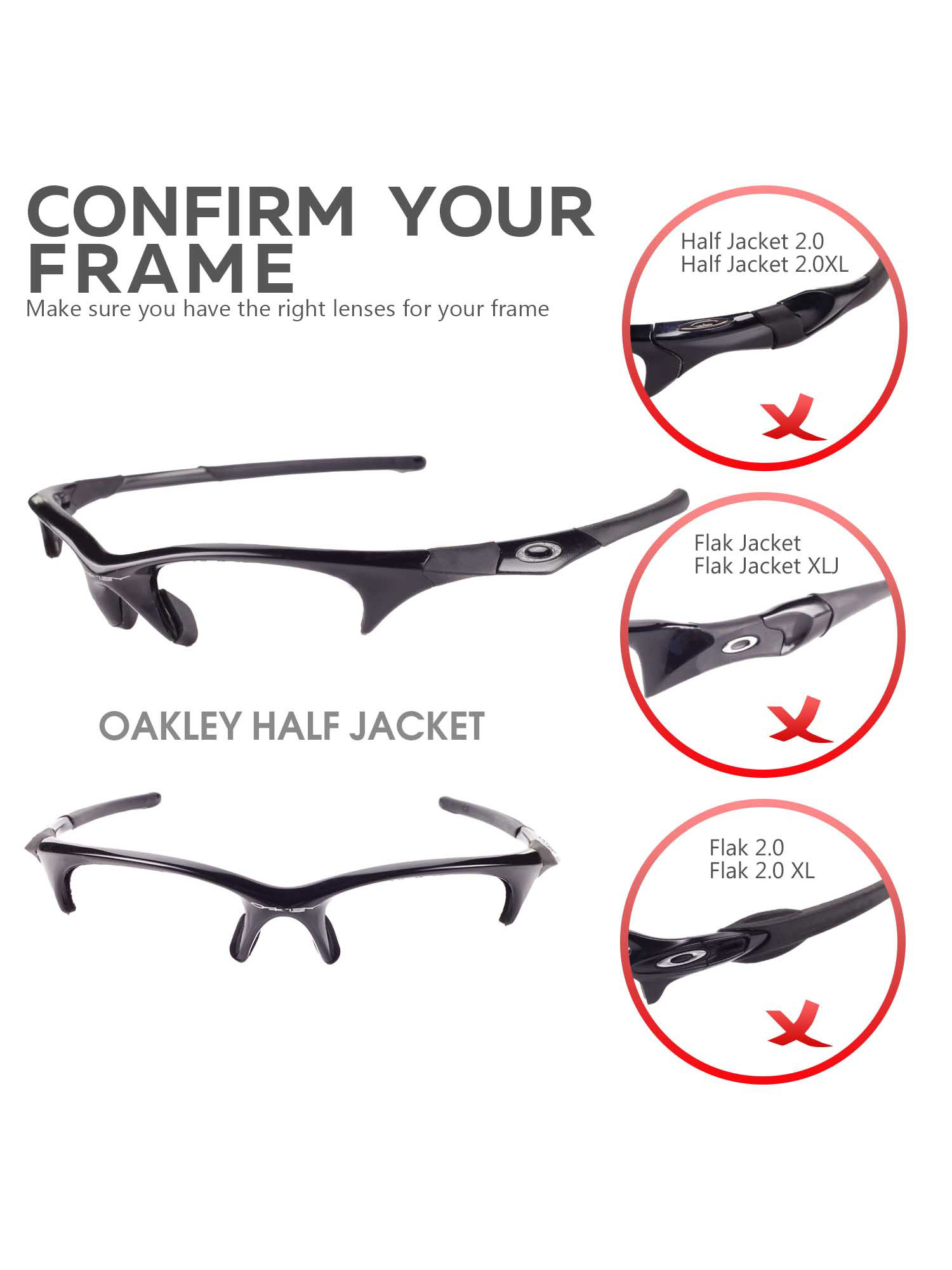 Walleva Emerald Polarized Lenses And Green Rubber Kit For Oakley Half Jacket Sunglasses - image 5 of 5