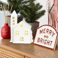thumbnail image 2 of White Ceramic LED House | Christmas Village Light Up Ornament House New HOT R2N6, 2 of 8
