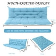 thumbnail image 4 of Outdoor Swing Cushions, Waterproof Thicken Porch Swing Cushions with Ties, 2-3 Seater Patio Swing Replacement Cushion for Backyard, Lawn and Garden（Sky blue-40*70in）, 4 of 5