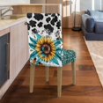 thumbnail image 5 of Xoenoiee Sunflower Cow Leopard Print Dining Room Chair Covers Slipcovers, Spandex Super Fit Stretch Removable Washable Kitchen Parsons Chair Covers Protector for Dining Room, Hotel, Ceremony, 1 Pack, 5 of 7