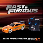 Jada 1:24 Fast & Furious Vapor RC Brian’s Toyota Supra with NO2 Speed Boost, Simulated Flaming Exhaust, Ages 8+