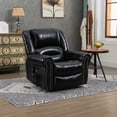 thumbnail image 2 of Miekor Furniture Power Lift Recliner Chair Heat Massage Dual Motor Infinite Position Up to 350 LBS, Genuine Leather, Heavy Duty Motion Mechanism with USB Ports, Black 00015, 2 of 9