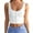 White, variant on WNEGSTG Fashion Womens Tops Sexy Button Tank Top Ribbed Cami Tops Square Neck Crop T-Shirt Black