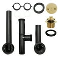 thumbnail image 4 of Westbrass 594144-01 14" Black Polypropylene Twist & Close Drain Bathtub Assembly with Two-Hole Overflow, Polished Brass, 4 of 13