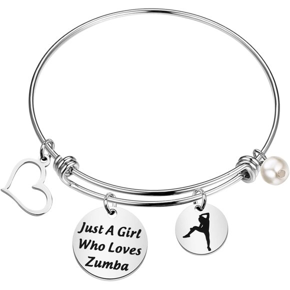 GFDYREE Zumba Girl Bracelet Zumba Dance Lover Gift Just A Girl Who Loves Zumba Jewelry Thank you Gift For Zumba Dancer Coach