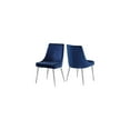 thumbnail image 6 of Maykoosh Baroque Bonanza Modern, Contemporary Velvet Upholstered Dining Chair with Sturdy Metal Legs, Set of 2, 19.5" W x 21.5" D x 33.5" H-Color:Navy and Chrome, 6 of 10