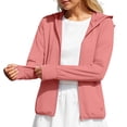 thumbnail image 3 of jiaxiM Womens Sun Protection Jacket Hoodie Wide Brim Upf 50+ Uv Sun Protection Long Sleeve Zip Up Lightweight Womens Shirts Jackets for Women Trendy Cooling Athletic Workout Track Shirt, 3 of 5