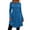 Blue, variant on Fall Dress for Women Cotton Solid Color Round Neck Long Sleeve Pocket Casual Tunic Mini Dress Everyday Wear Black,XXL